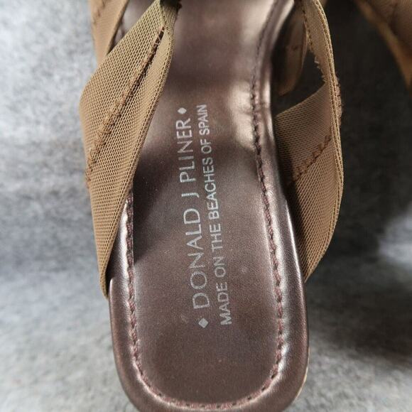 Donald Pliner Shoes Women 9 Wedge Sandal Fashion Slip On Square Toe Cork Classic - Picture 8 of 14